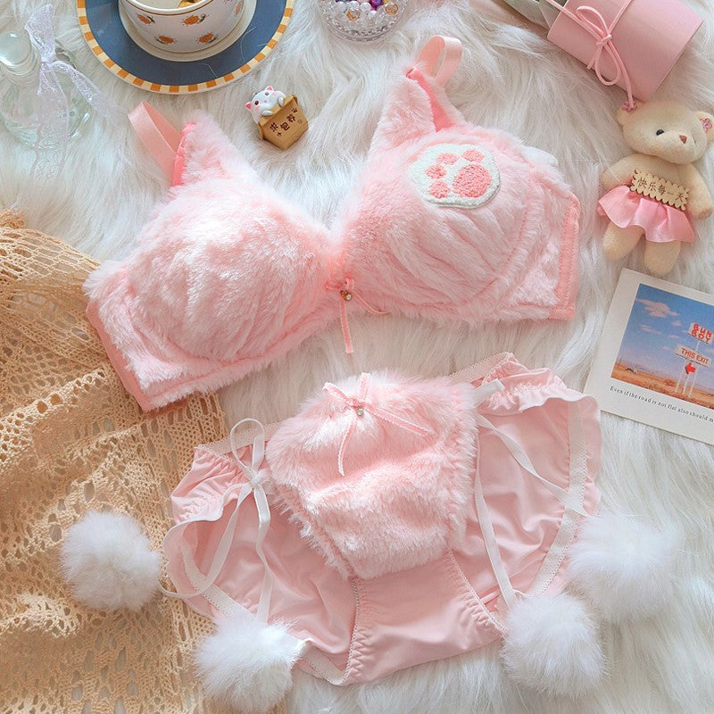 Cute Plush Lingerie Set