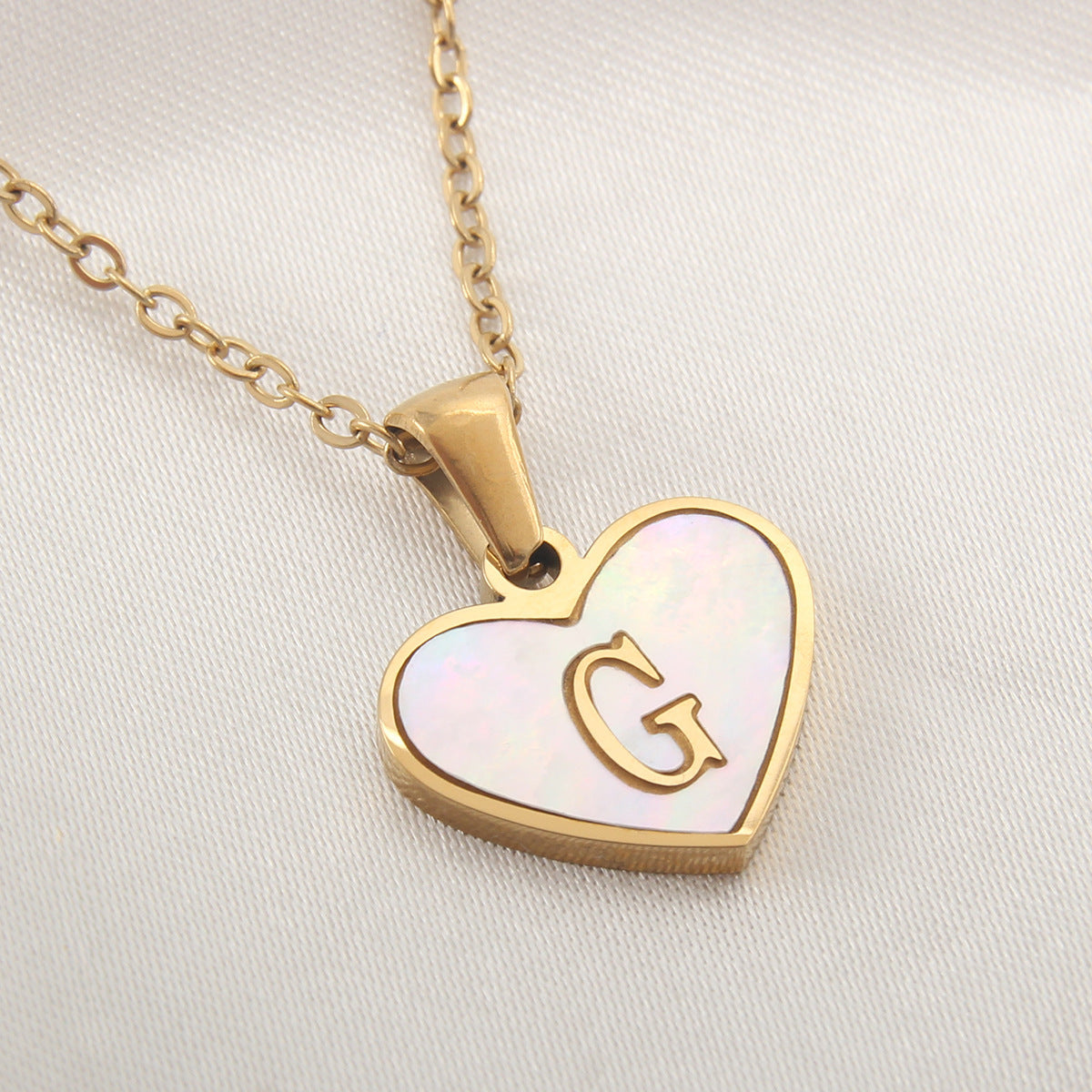 Gold Plated 26-Letter Heart Necklace