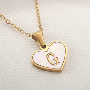 Gold Plated 26-Letter Heart Necklace