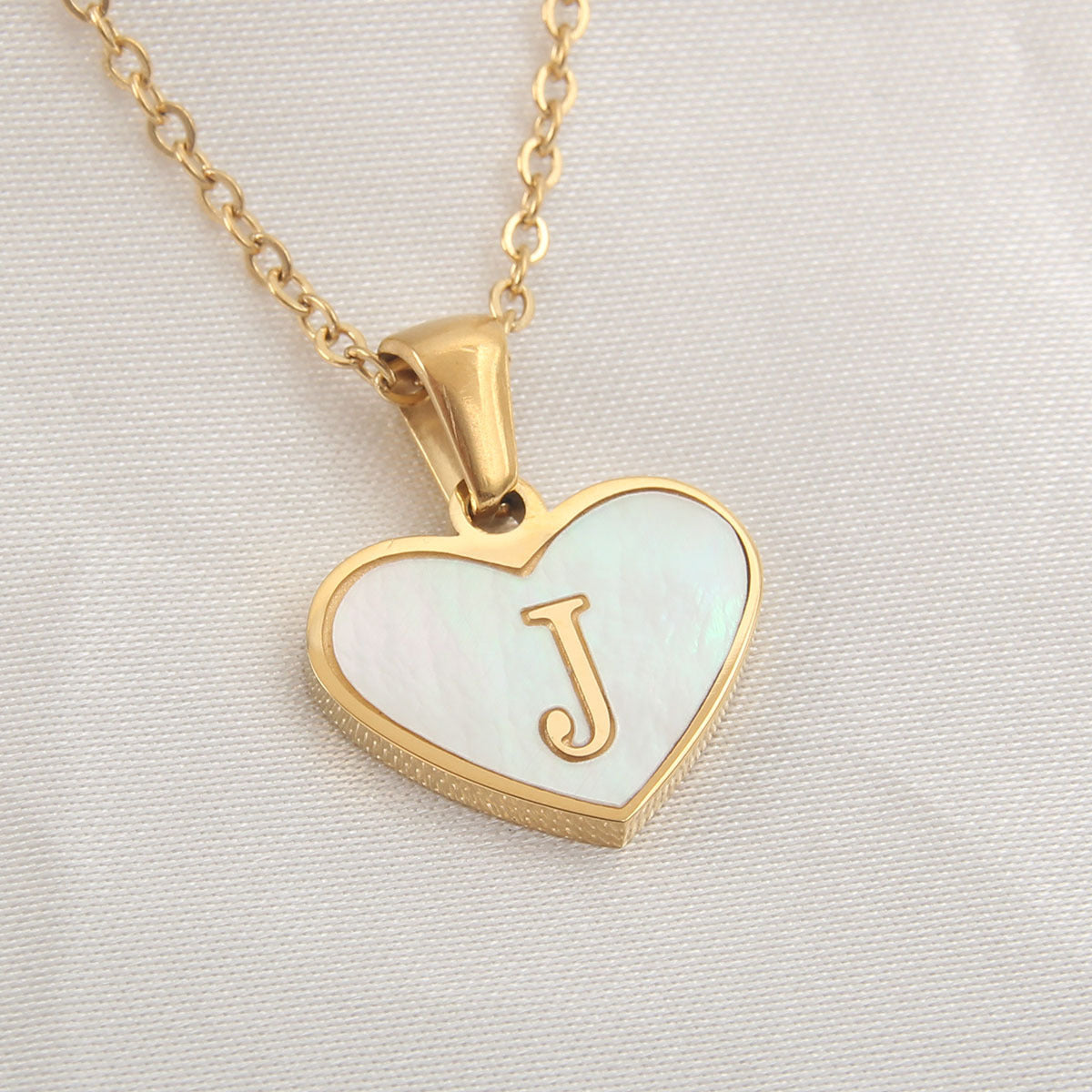 Gold Plated 26-Letter Heart Necklace