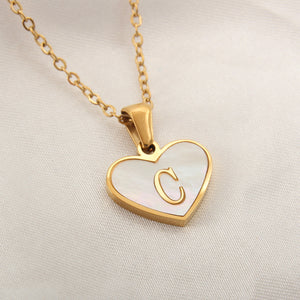 Gold Plated 26-Letter Heart Necklace