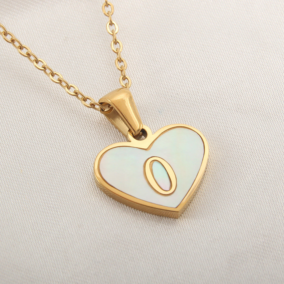 Gold Plated 26-Letter Heart Necklace