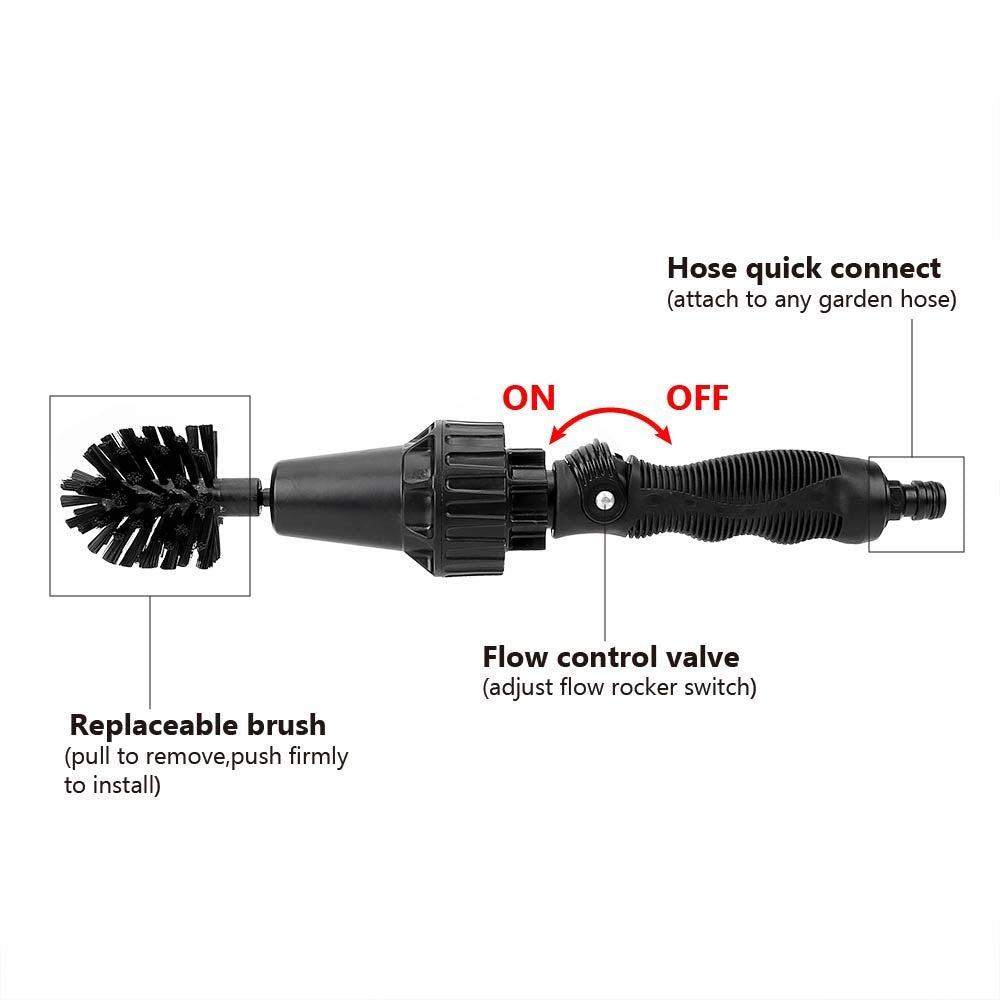 Water-Driven Rotary Cleaning Brush & Hand-Held Spray Brush