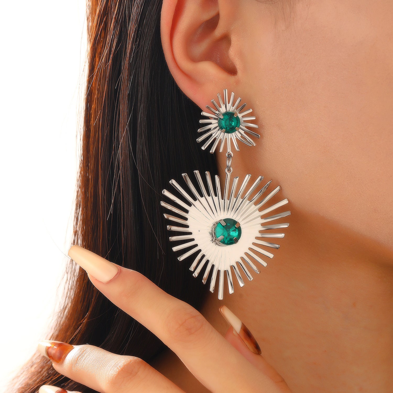 Bohemian Sunflower Heart Earrings