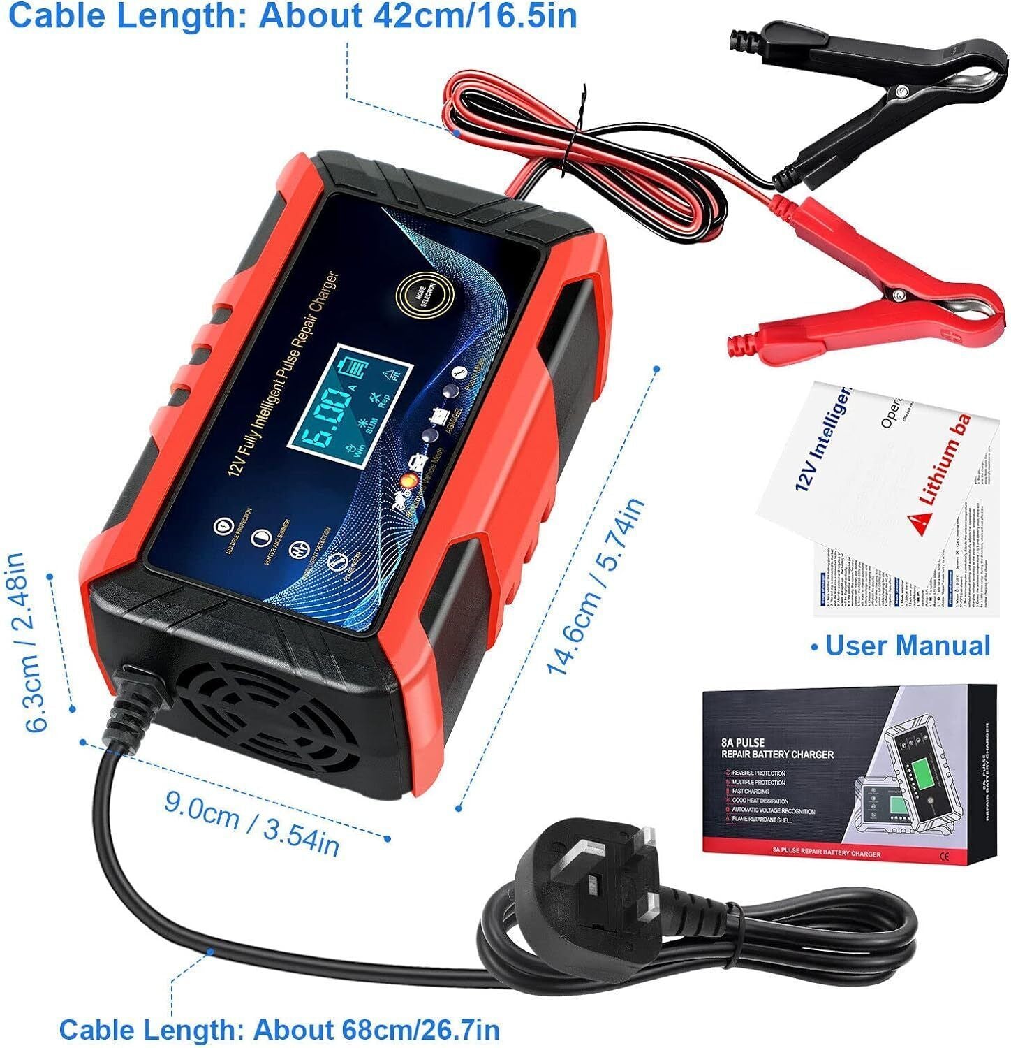 Automatic Car Battery Fast Charger 12V 6A