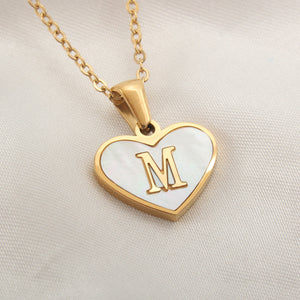 Gold Plated 26-Letter Heart Necklace