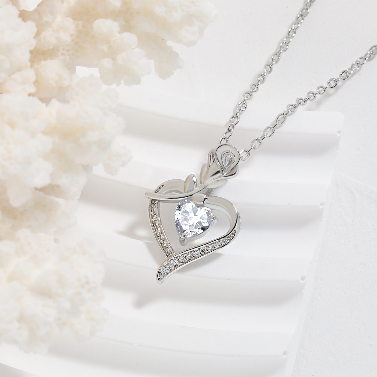 Rose Heart Love Necklace