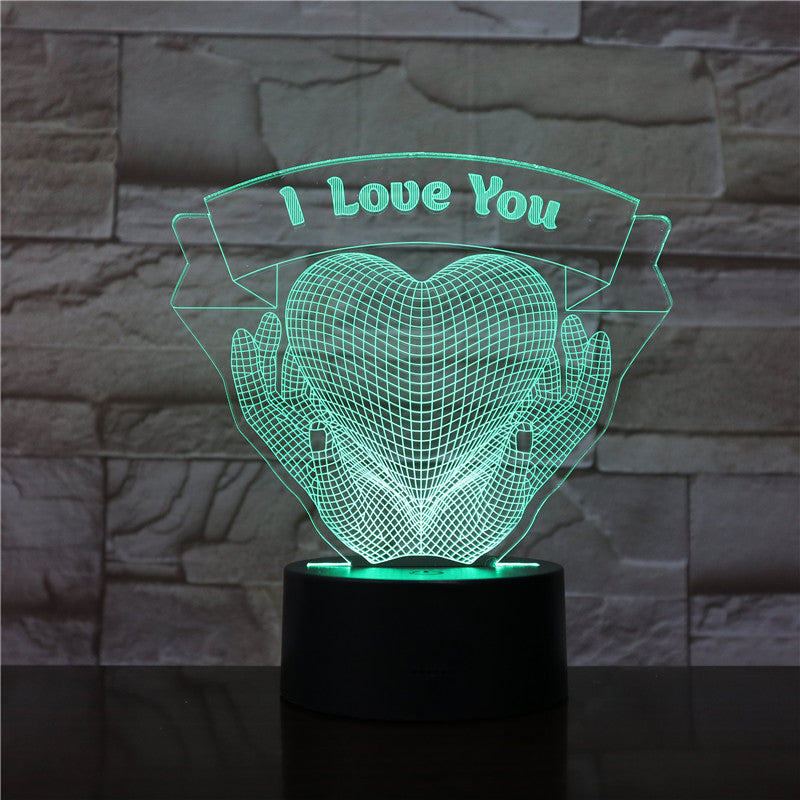 Valentine's Day 3D Love Hands Holding Night Light