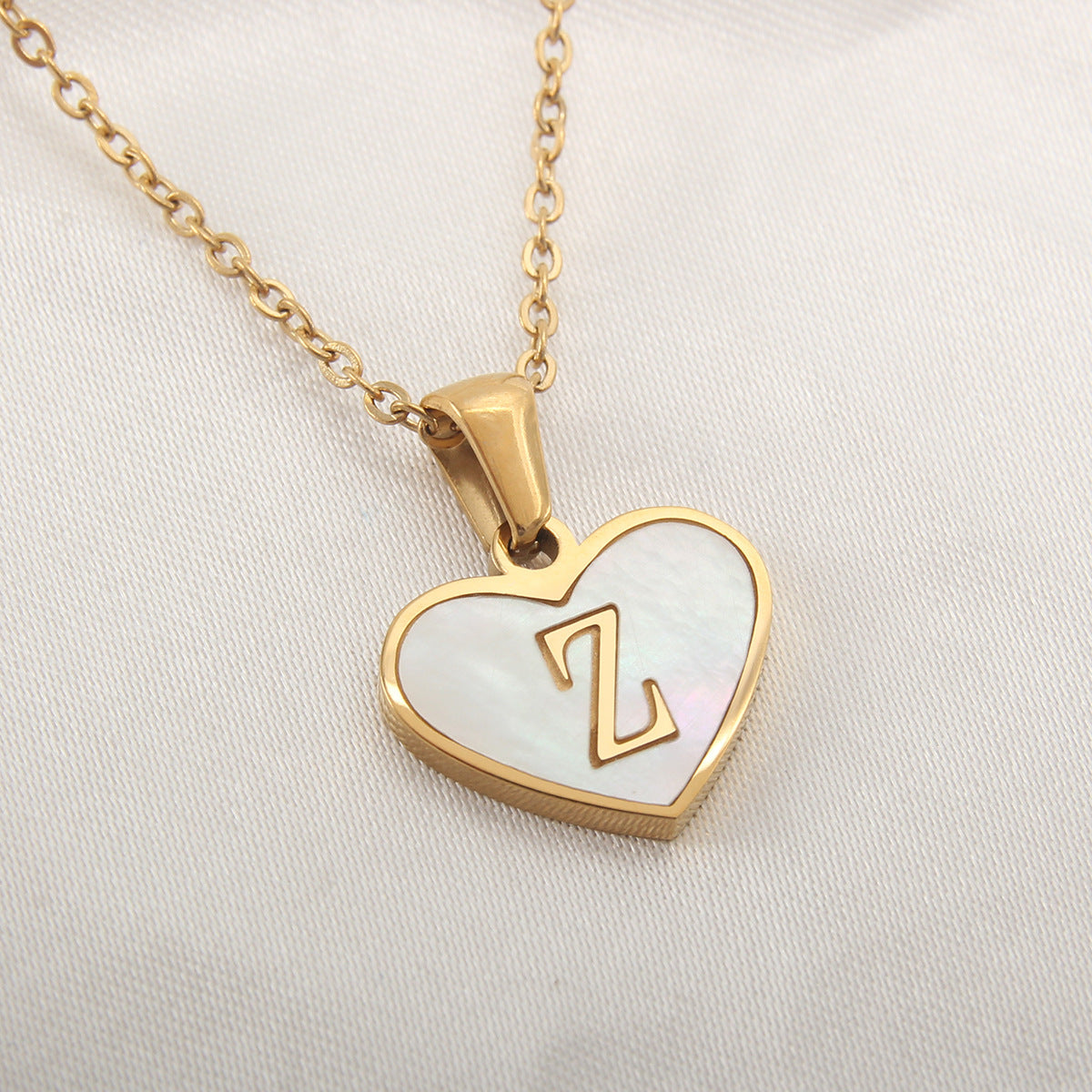 Gold Plated 26-Letter Heart Necklace