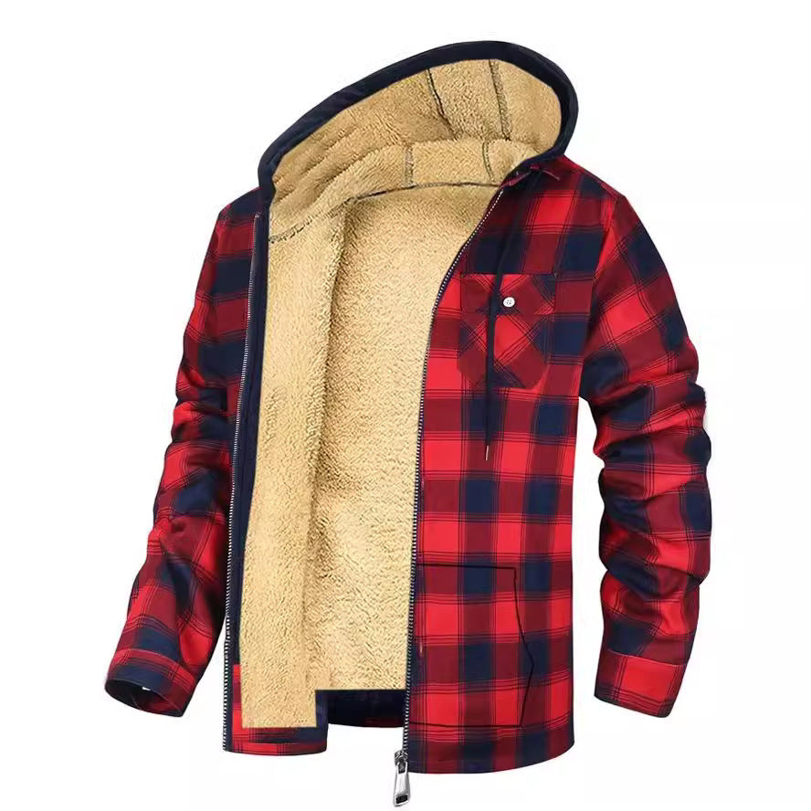 Men's Hooded Zip-Up Warm  Jacket