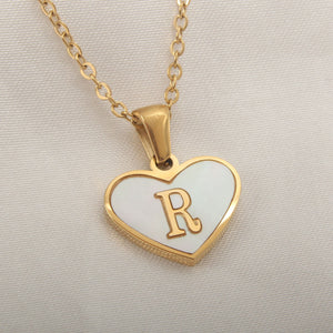 Gold Plated 26-Letter Heart Necklace