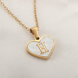 Gold Plated 26-Letter Heart Necklace