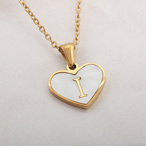 Gold Plated 26-Letter Heart Necklace