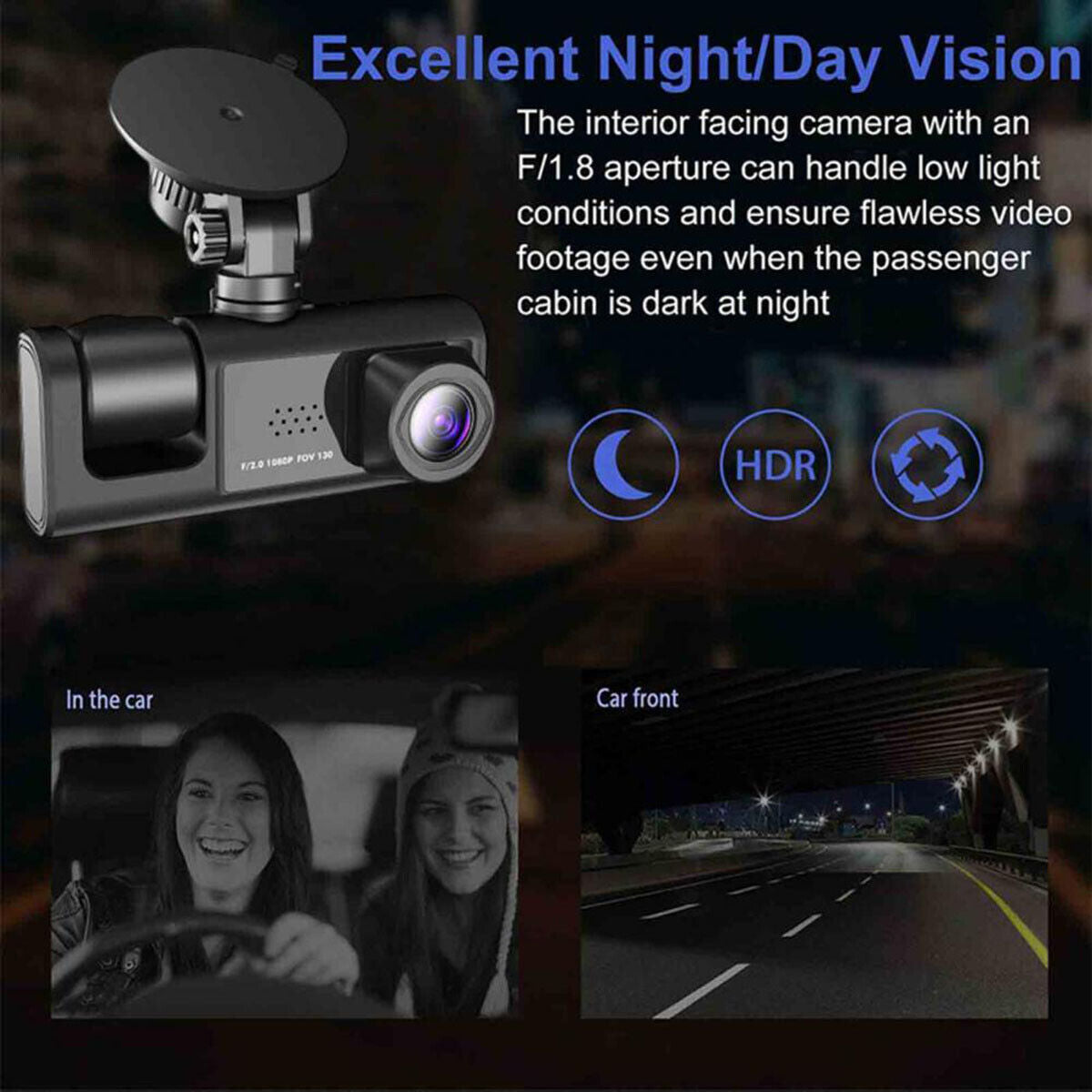 1080P DVR Front And Rear Camera Video Recorder