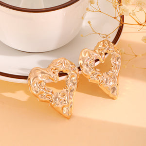 Pleated Heart Love Earrings