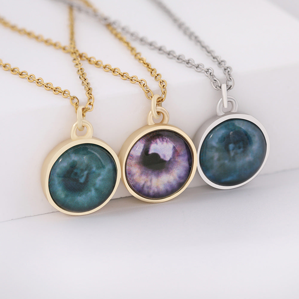 Custom Iris Necklace with Personalized Eye Photo