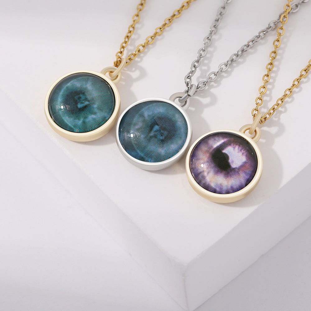 Custom Iris Necklace with Personalized Eye Photo