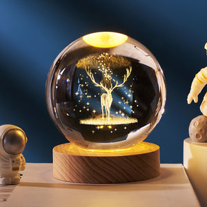 Luminous Starry Sky And Planets  Crystal Ball