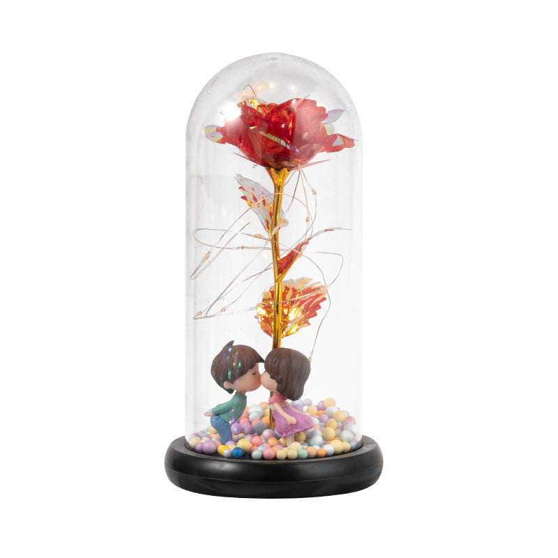 Eternal Rose LED Light in Glass Cover - Valentine's Day Gift