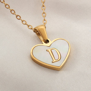 Gold Plated 26-Letter Heart Necklace