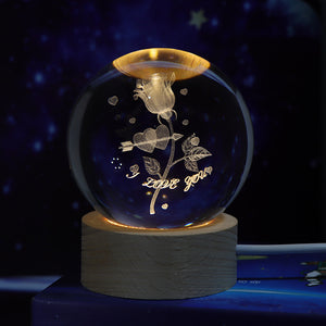 Luminous Starry Sky And Planets  Crystal Ball