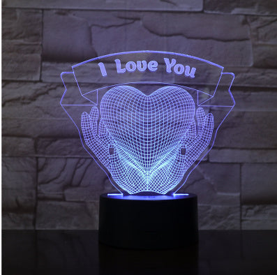 Valentine's Day 3D Love Hands Holding Night Light