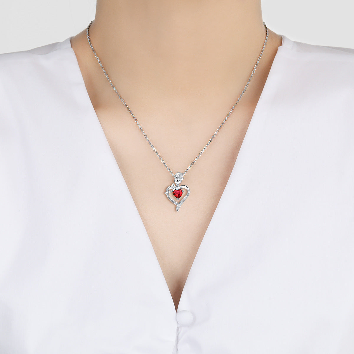 Rose Heart Love Necklace