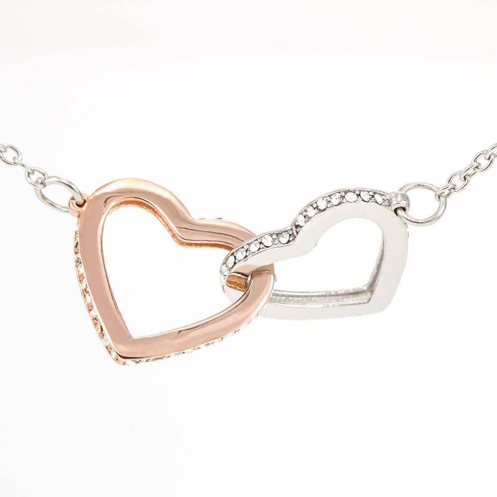 Double Heart Peach Necklace