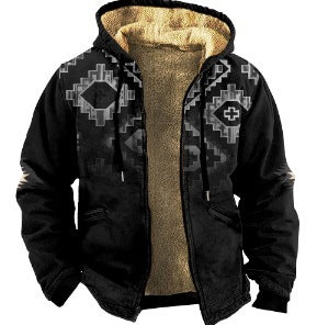 Men's Hooded Zip-Up Warm  Jacket