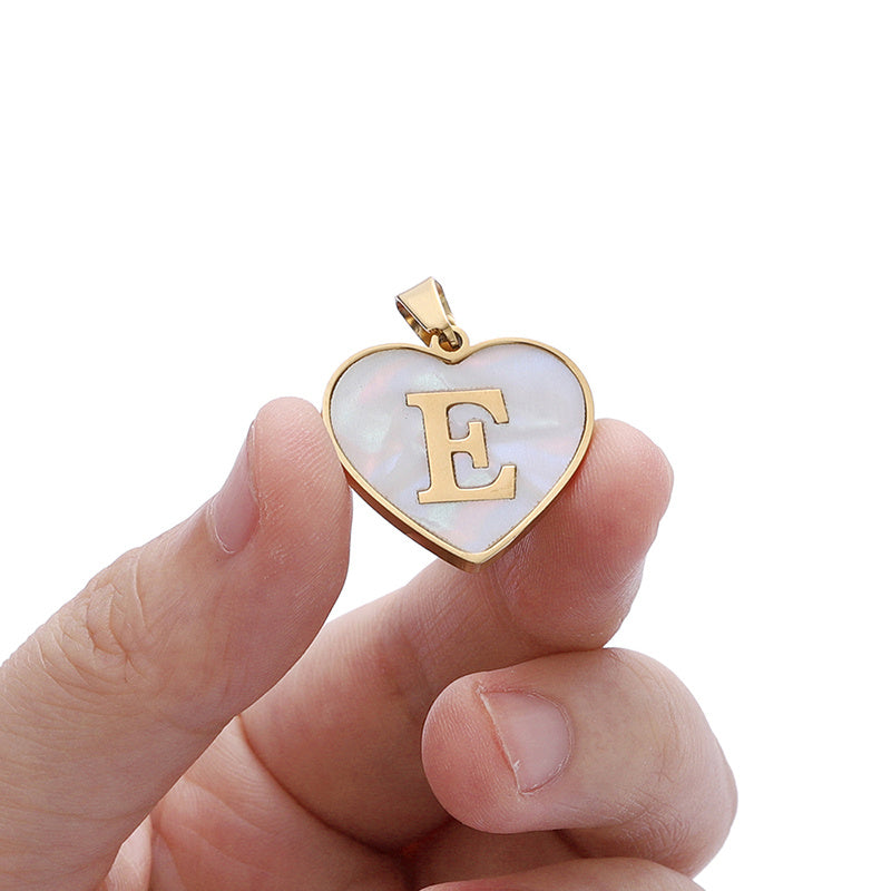 Gold Plated 26-Letter Heart Necklace