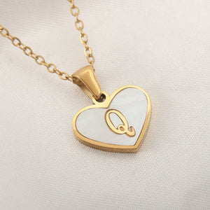 Gold Plated 26-Letter Heart Necklace