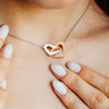 Double Heart Peach Necklace