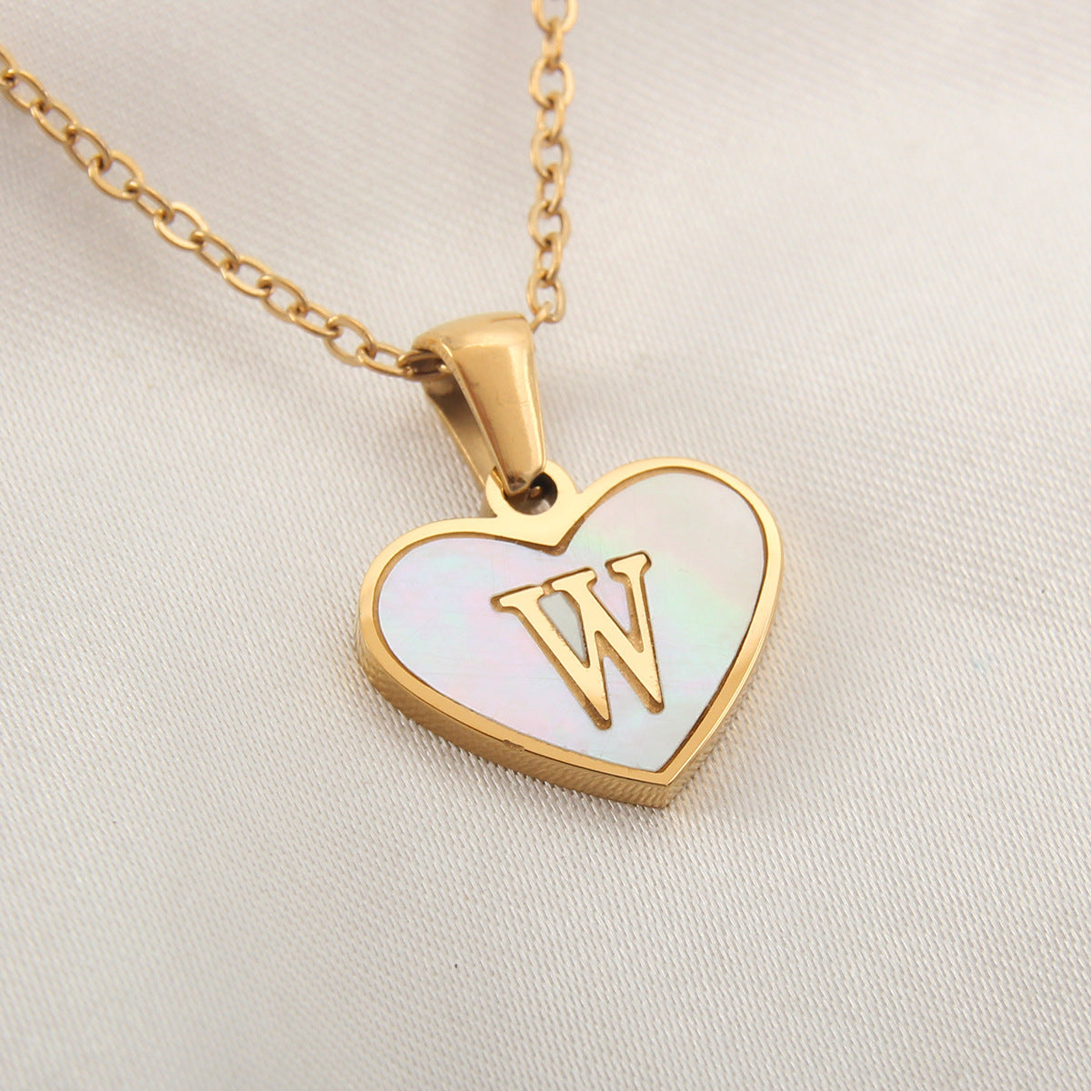 Gold Plated 26-Letter Heart Necklace