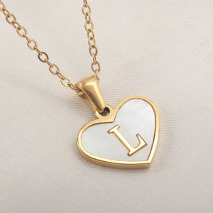 Gold Plated 26-Letter Heart Necklace