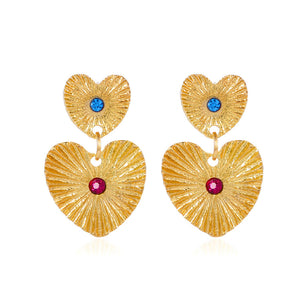 Bohemian Sunflower Heart Earrings