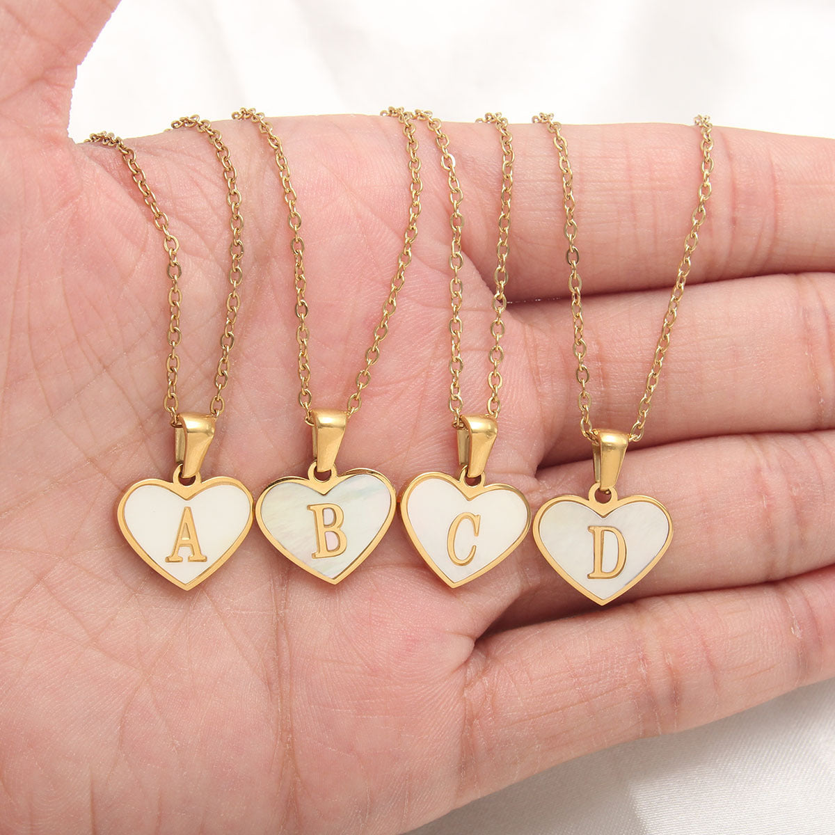 Gold Plated 26-Letter Heart Necklace