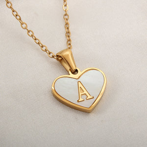 Gold Plated 26-Letter Heart Necklace