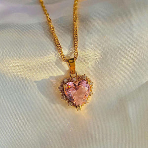 Colorful Heart Rhinestone Necklace