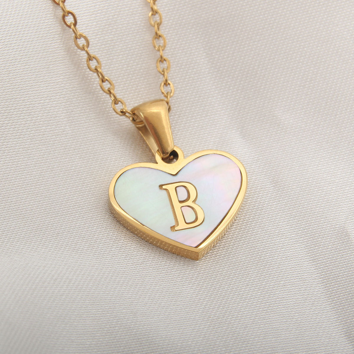 Gold Plated 26-Letter Heart Necklace