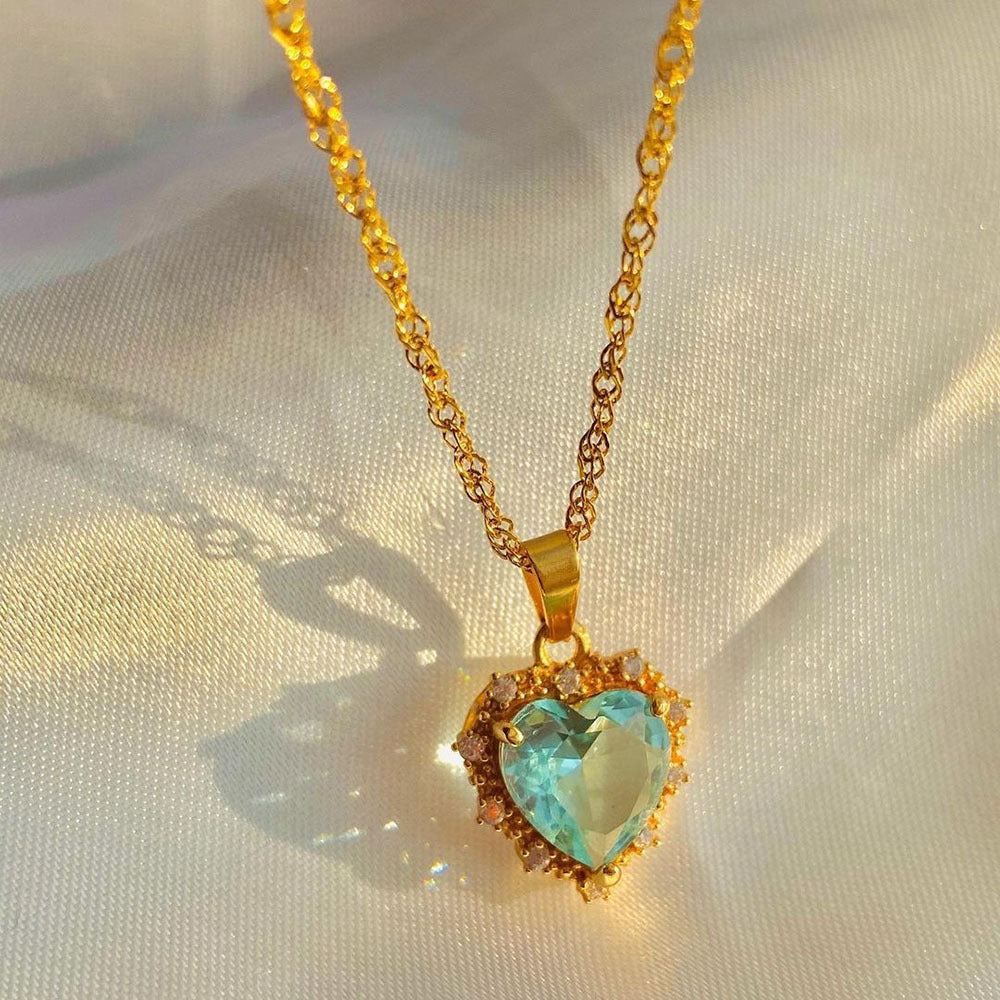 Colorful Heart Rhinestone Necklace