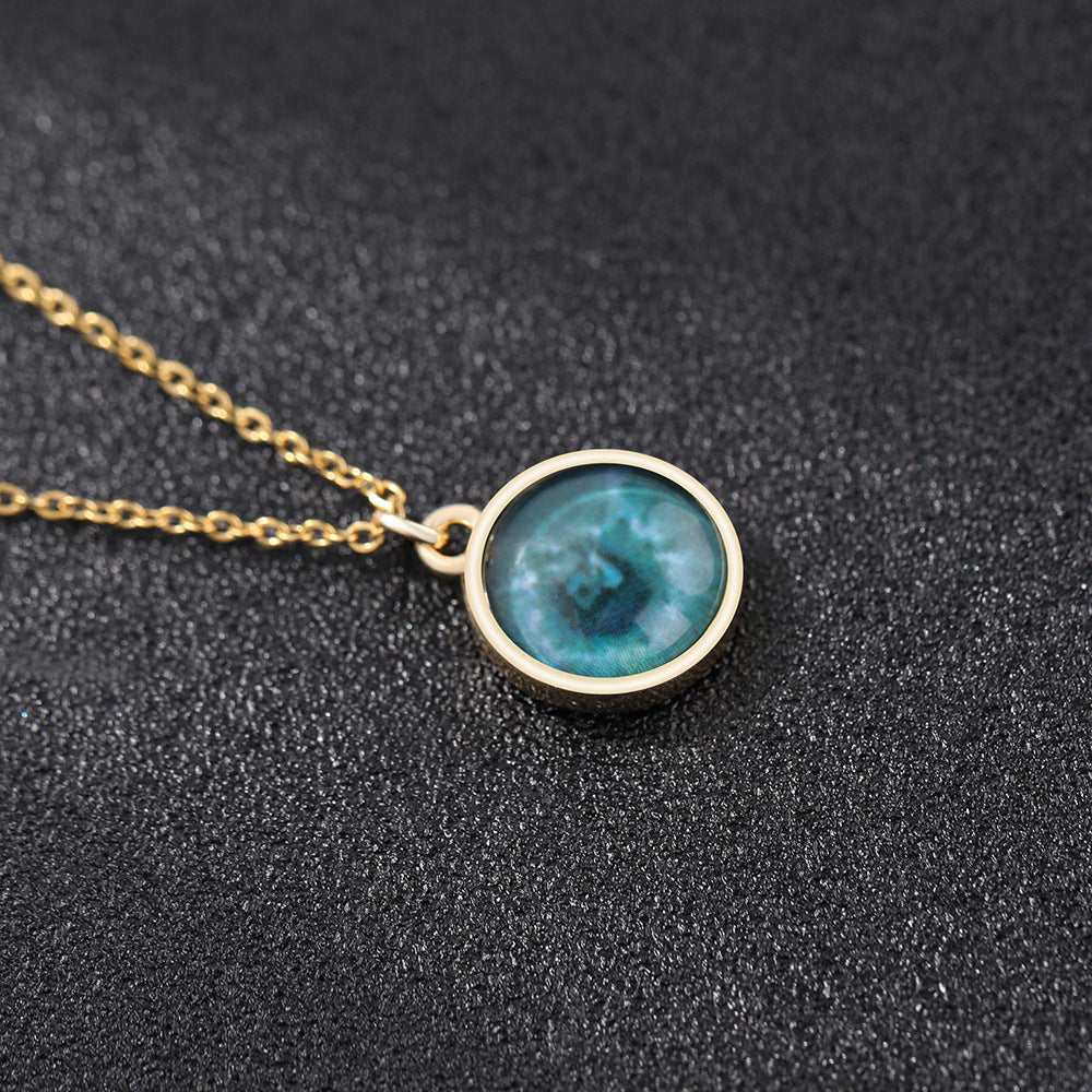 Custom Iris Necklace with Personalized Eye Photo