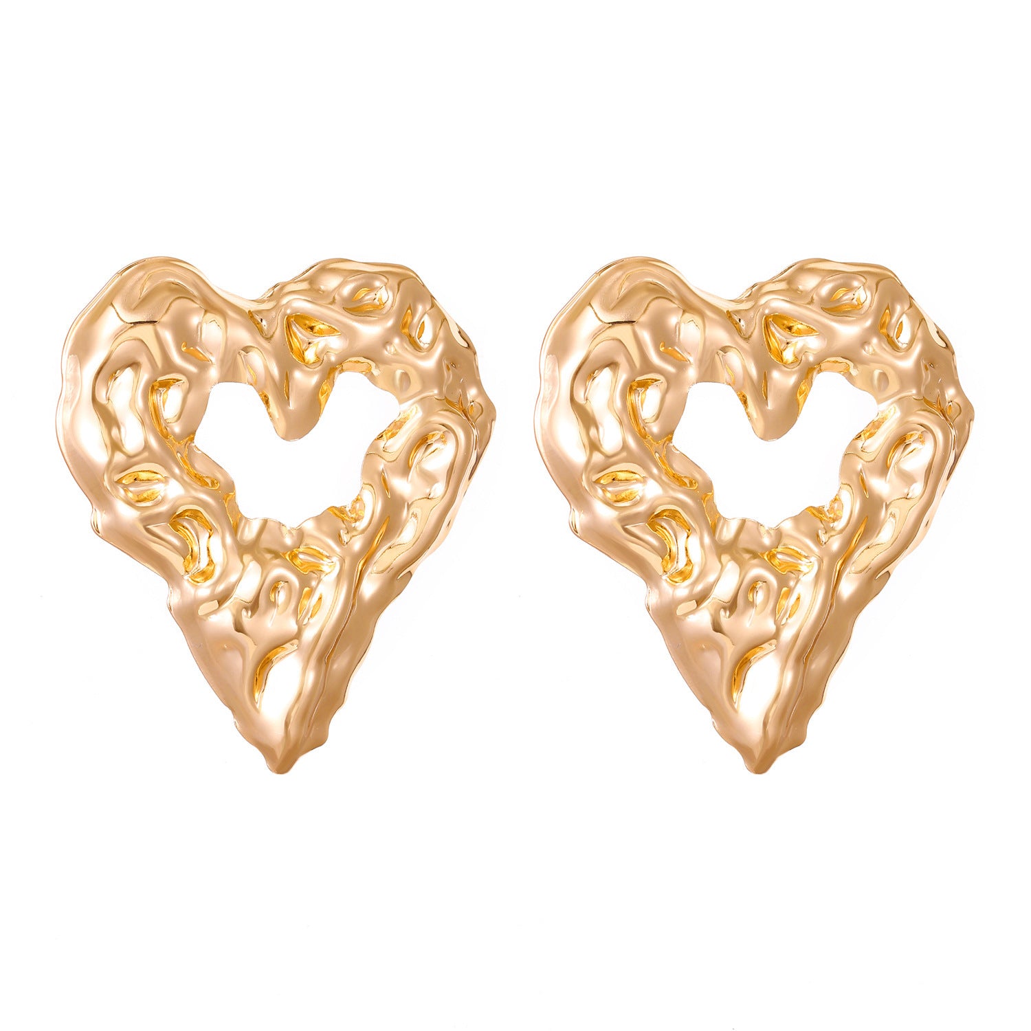 Pleated Heart Love Earrings