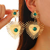 Bohemian Sunflower Heart Earrings