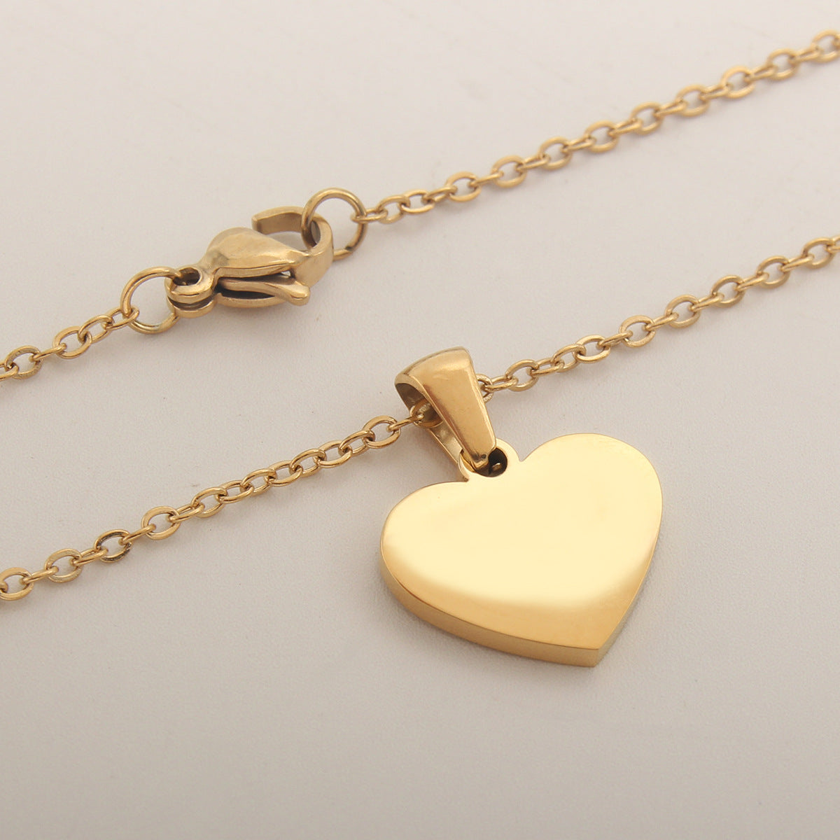 Gold Plated 26-Letter Heart Necklace