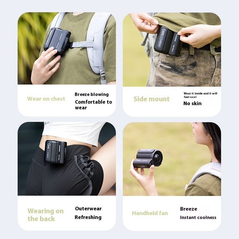 Rechargeable Handheld Air Fan – Ideal for Travel & Job Sites