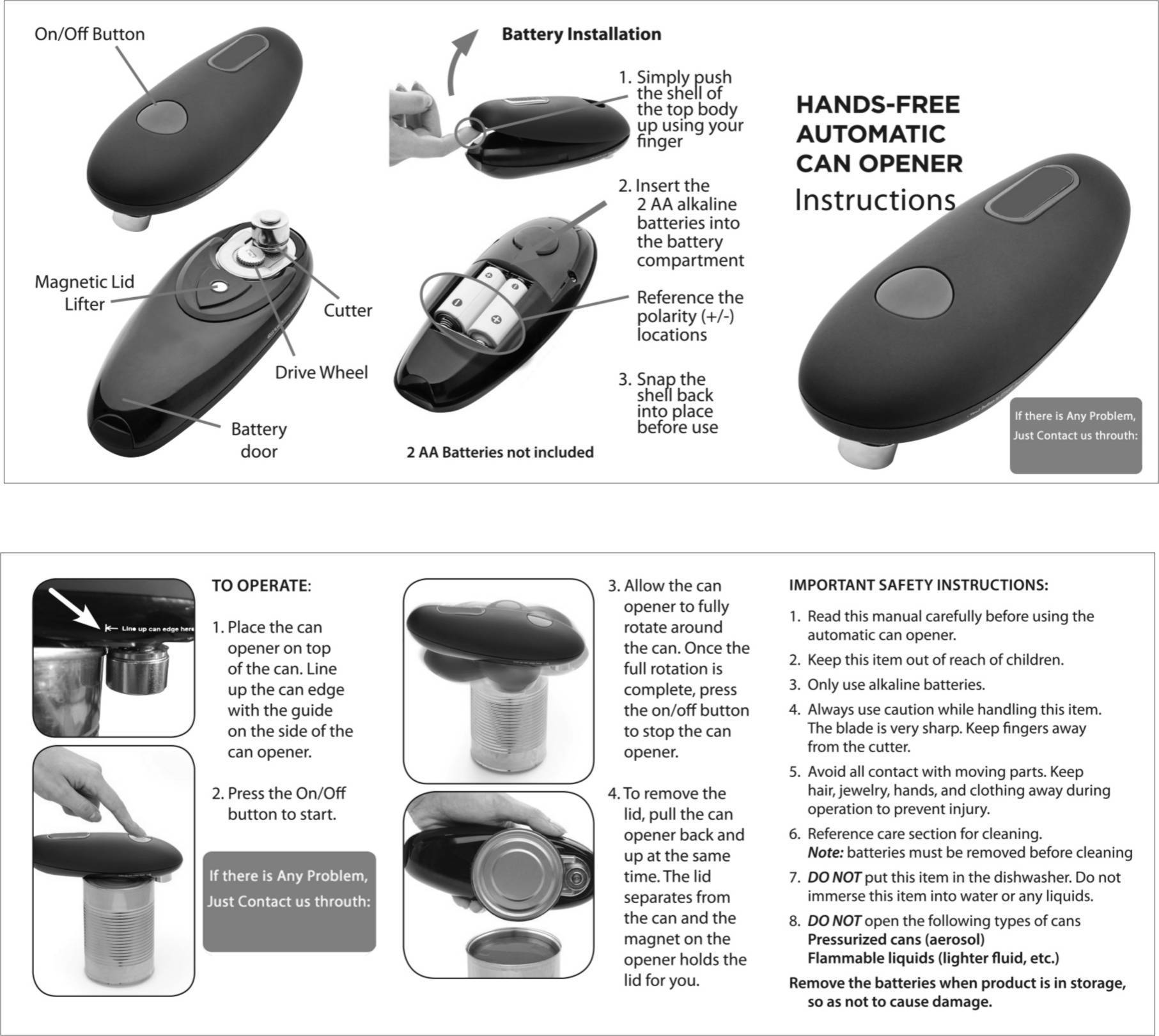 Automatic Electric Can Opener