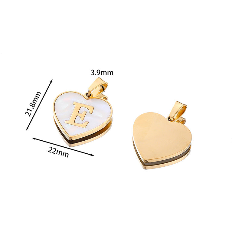 Gold Plated 26-Letter Heart Necklace