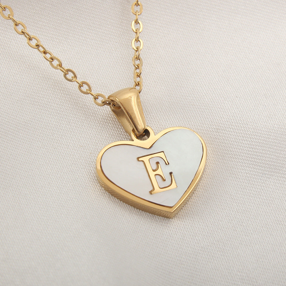 Gold Plated 26-Letter Heart Necklace