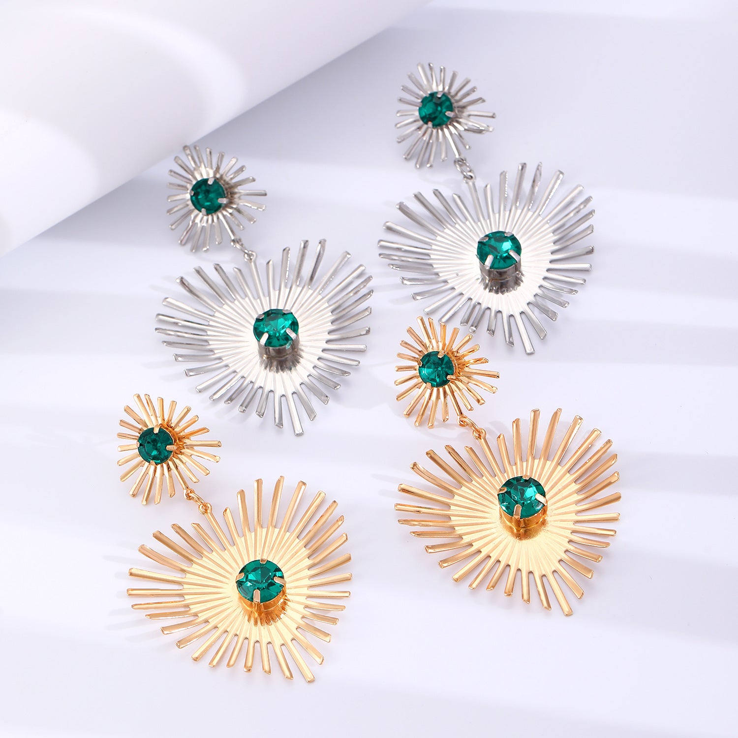 Bohemian Sunflower Heart Earrings