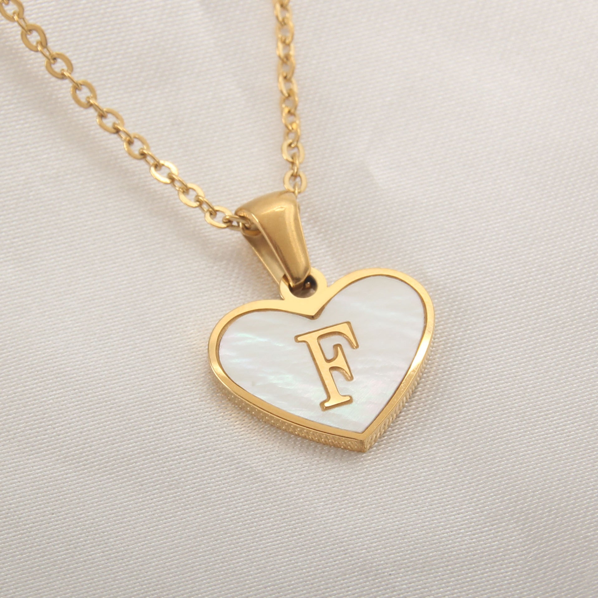 Gold Plated 26-Letter Heart Necklace